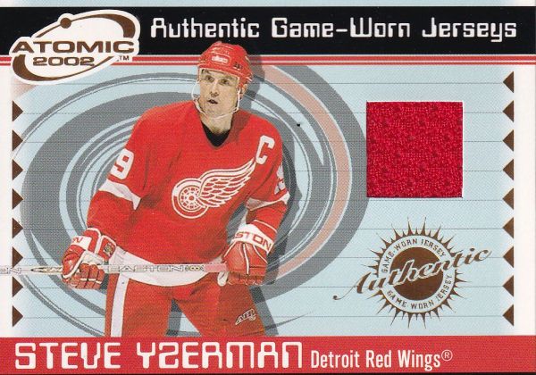 jersey karta STEVE YZERMAN 01-02 Atomic Jersey číslo 26